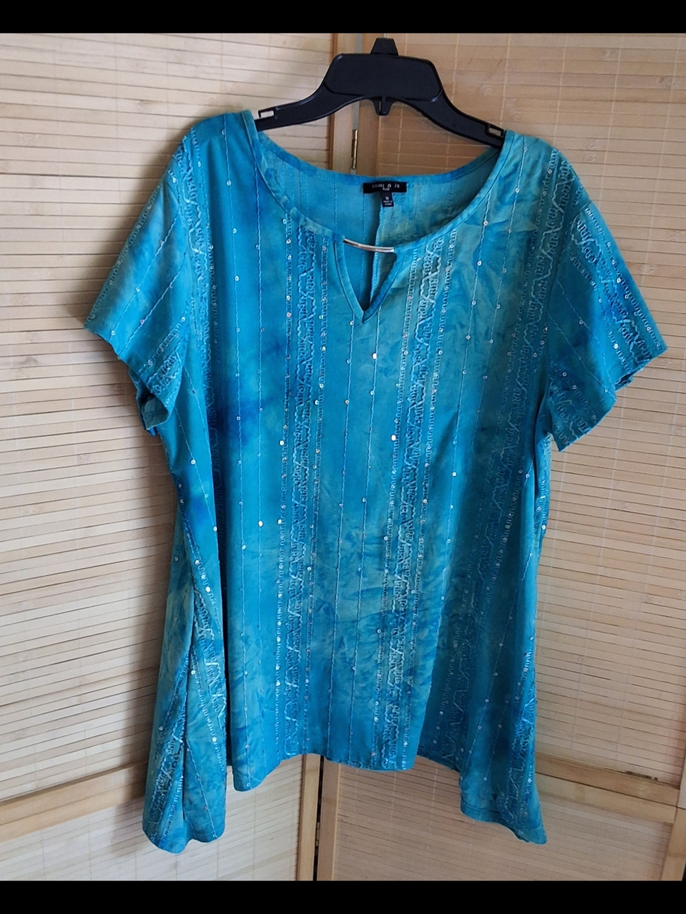 Sami & Jo Turquoise Blue Short-Sleeve Tunic Top